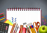 学校用品学习和学习概念