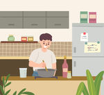男子烹饪 下厨房