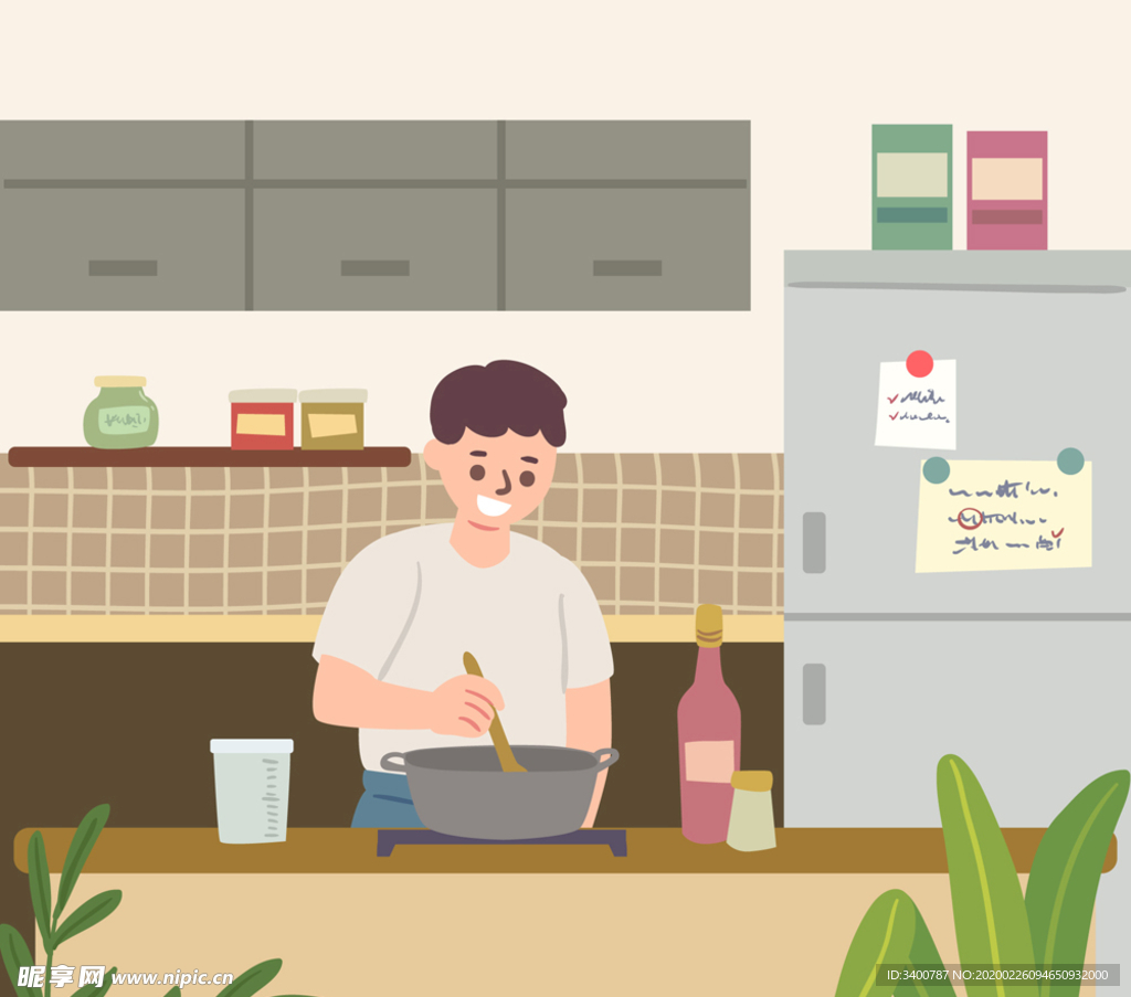 男子烹饪 下厨房
