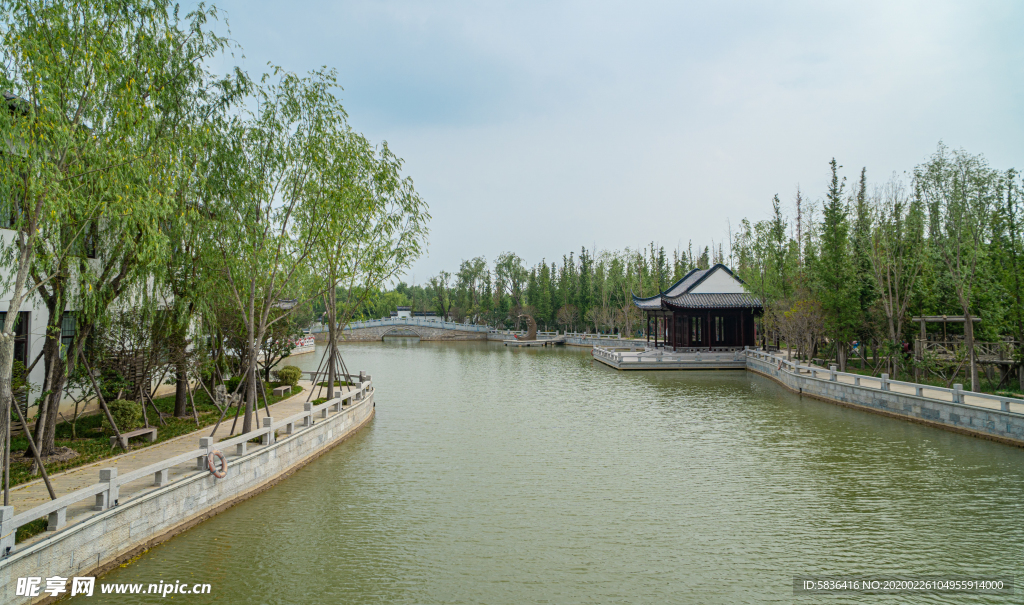 河流 绿色河流 古镇 风景