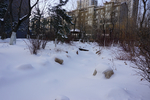 冬天住宅园区里的园林雪景