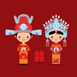 婚庆男女卡通形象设计