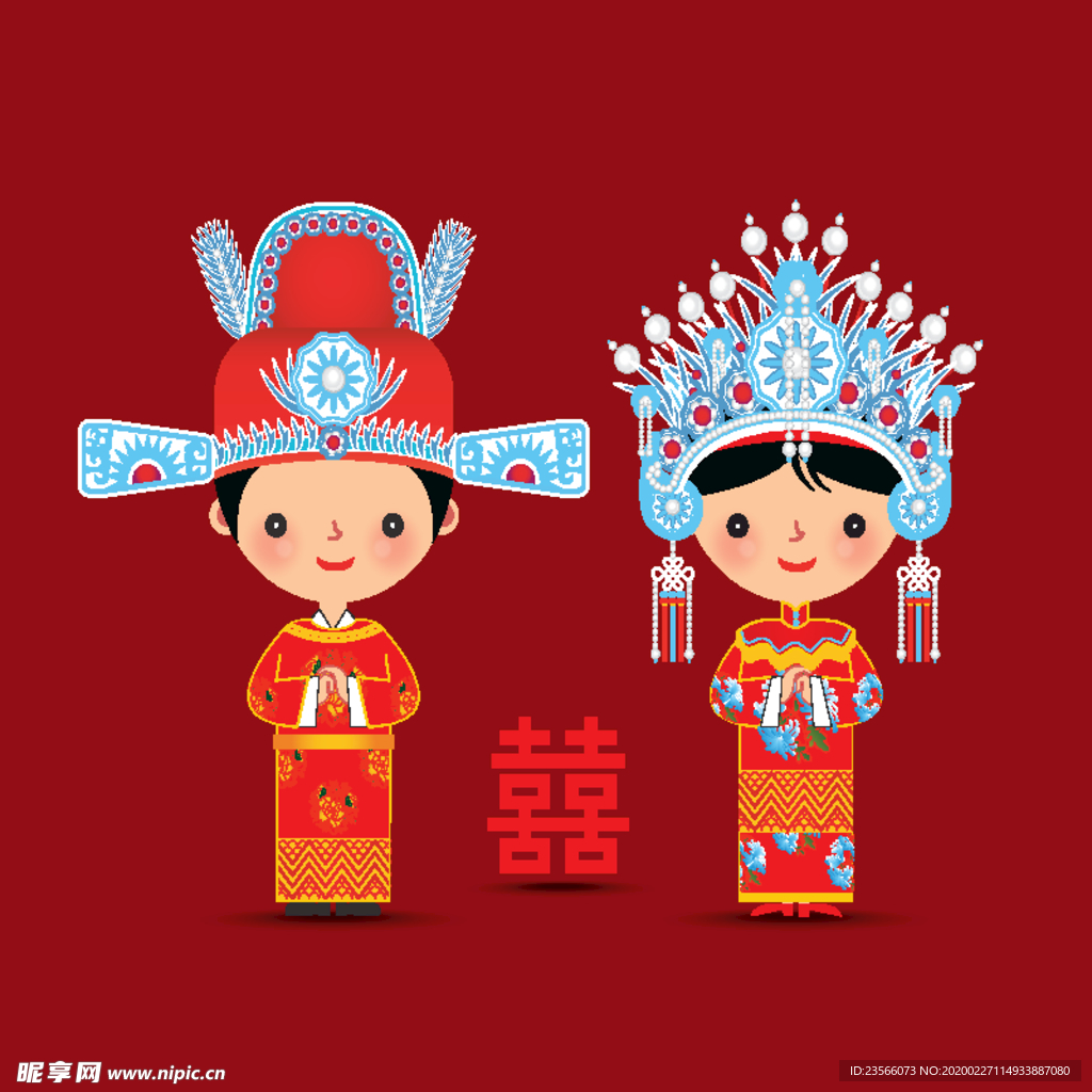 婚庆男女卡通形象设计