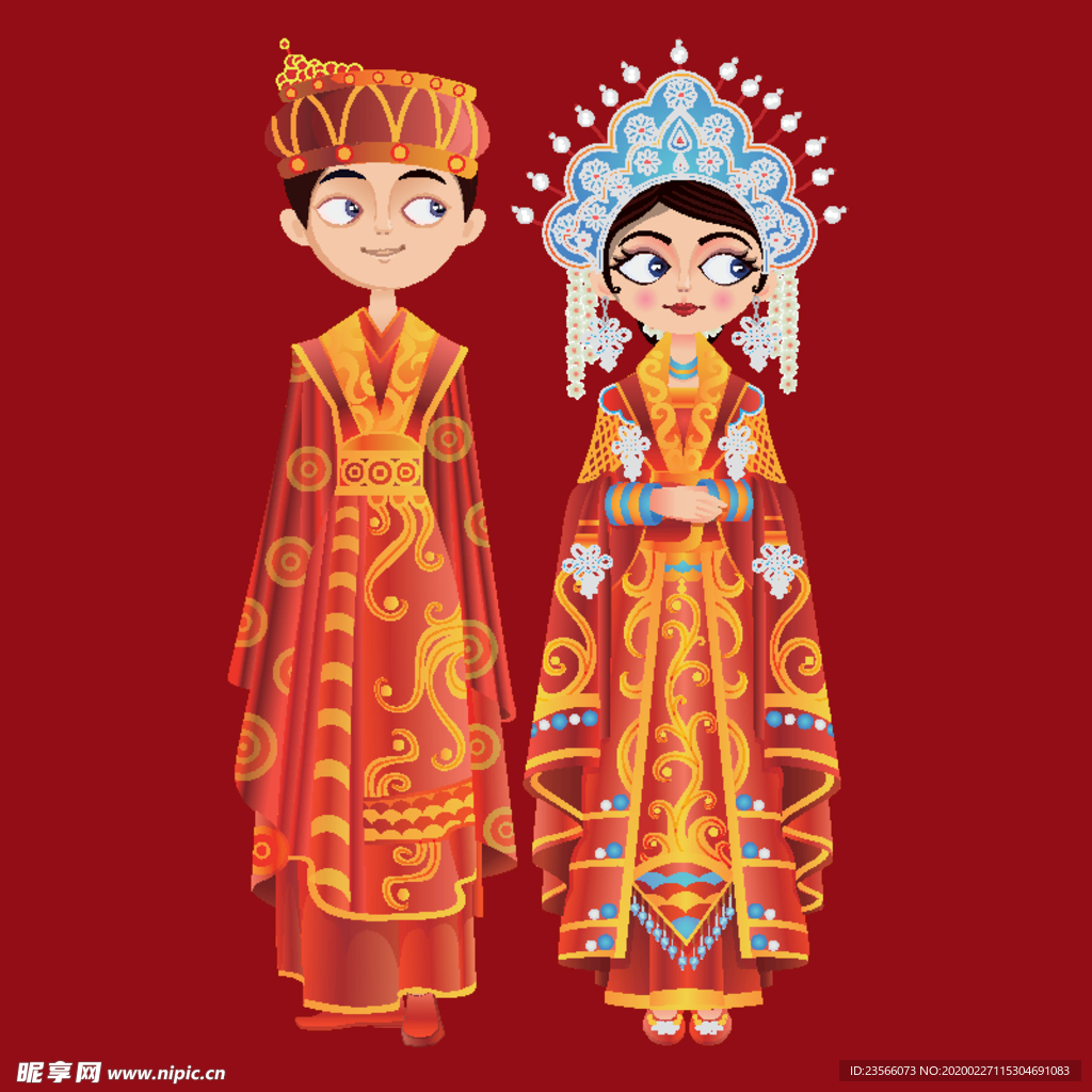 婚庆男女卡通形象设计