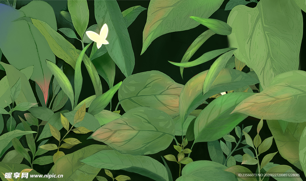 森系植物绿叶背景