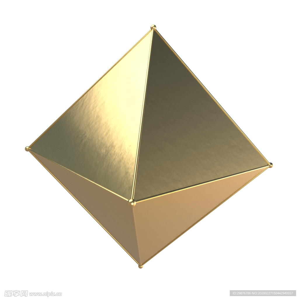 立体3D金色菱形金属免扣素材