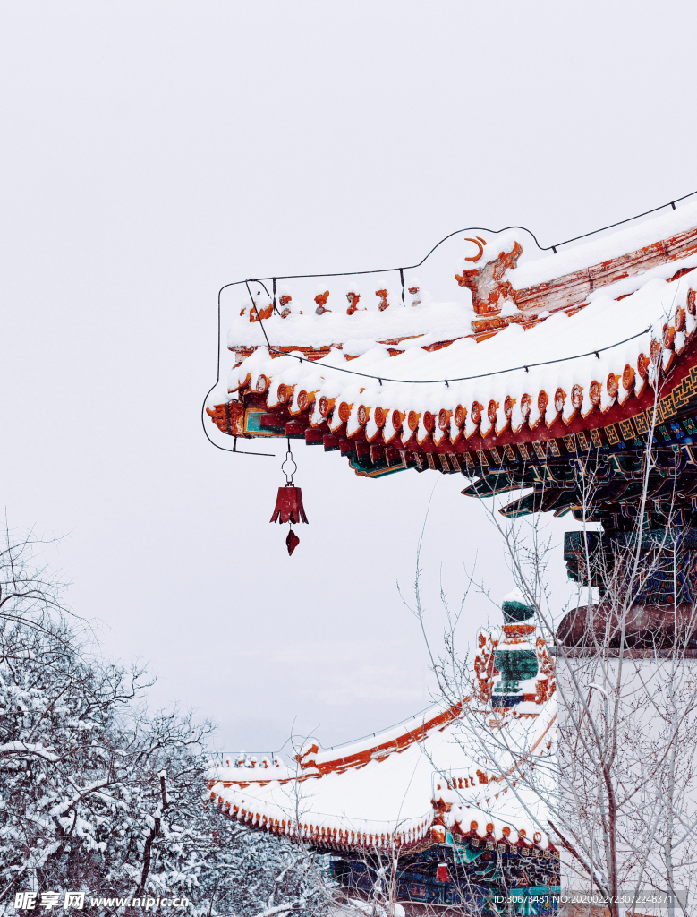 雪景古建筑