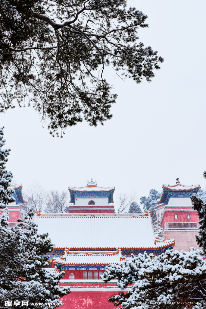 古典建筑园林雪景