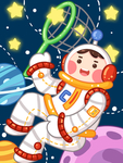卡通宇宙宇航人