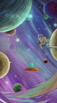 卡通宇宙太空