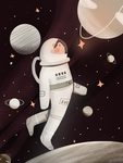 卡通宇宙太空宇航人