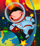 卡通宇宙宇航人