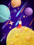 卡通宇宙太空