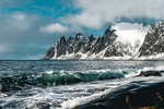 蓝天白云雪山海浪大海