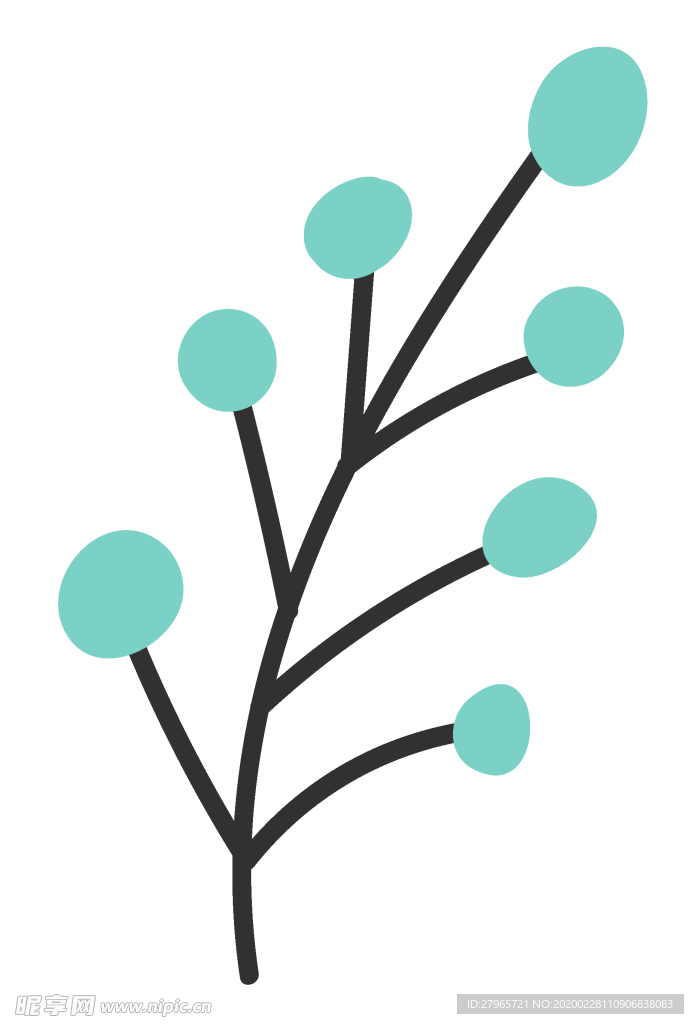 手绘植物叶片