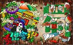 巴蜀火锅背景墙PSD模板下载