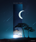 星空海景海报