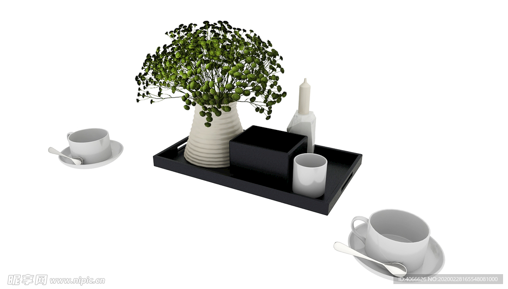 茶桌装饰杯子3d模型