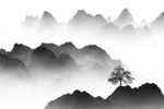 新中式抽象意境水墨山水画