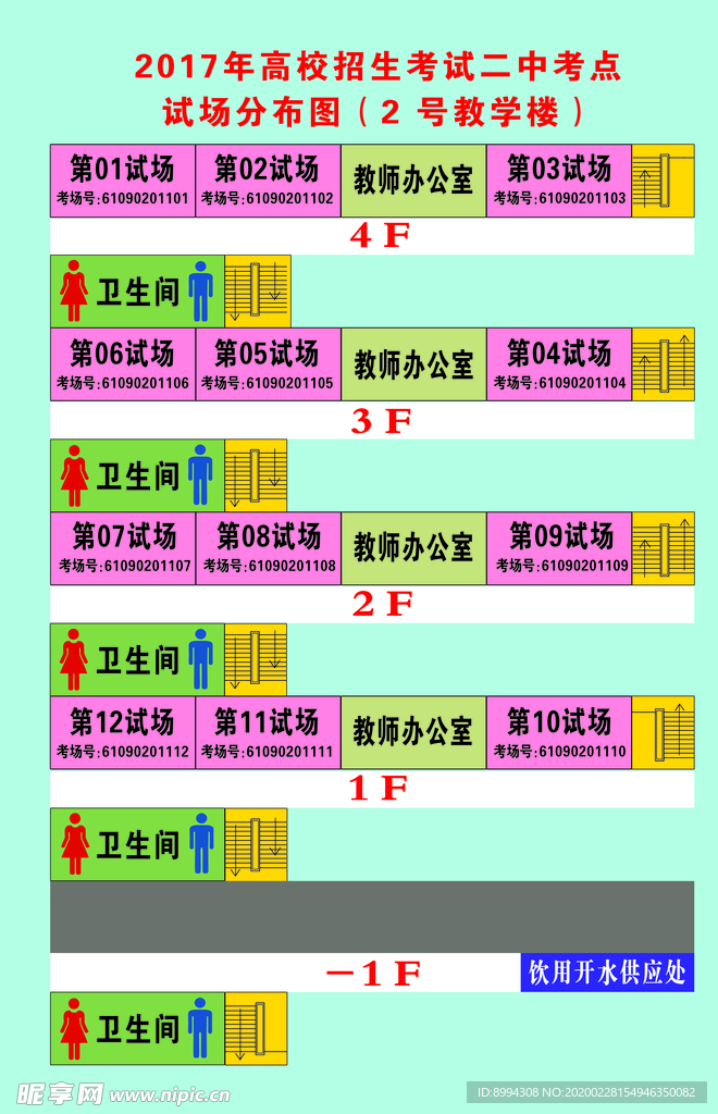 高校考试考场分布示意图