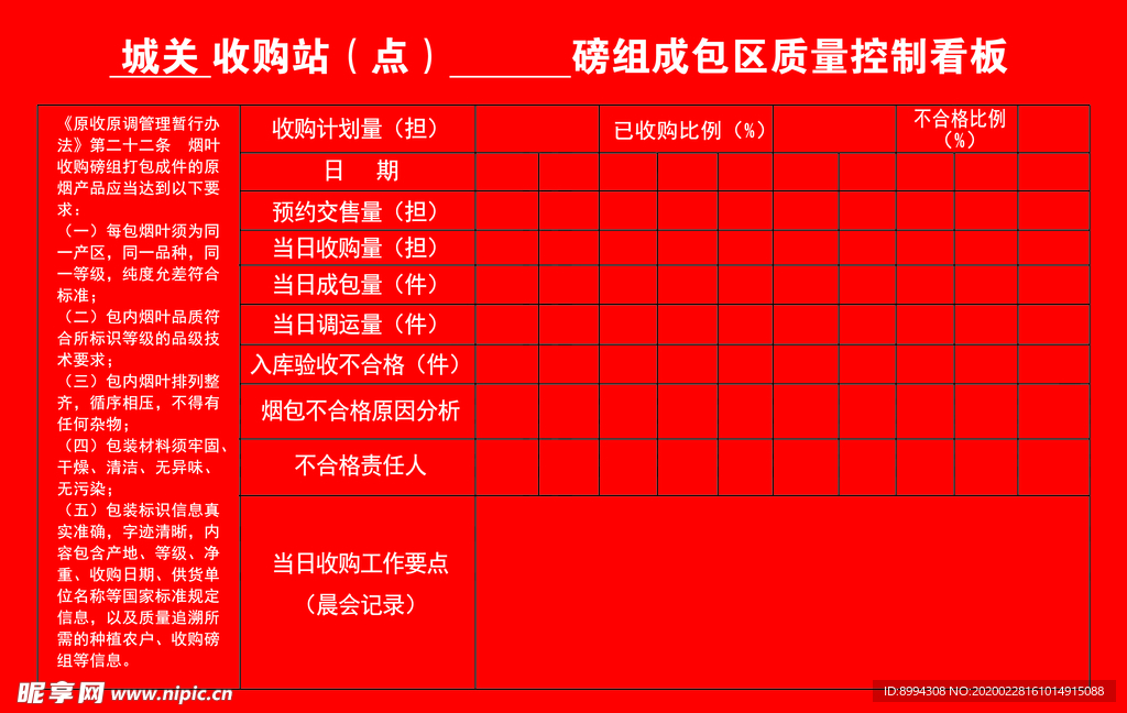 烟叶收购站点磅组成包区质量控制