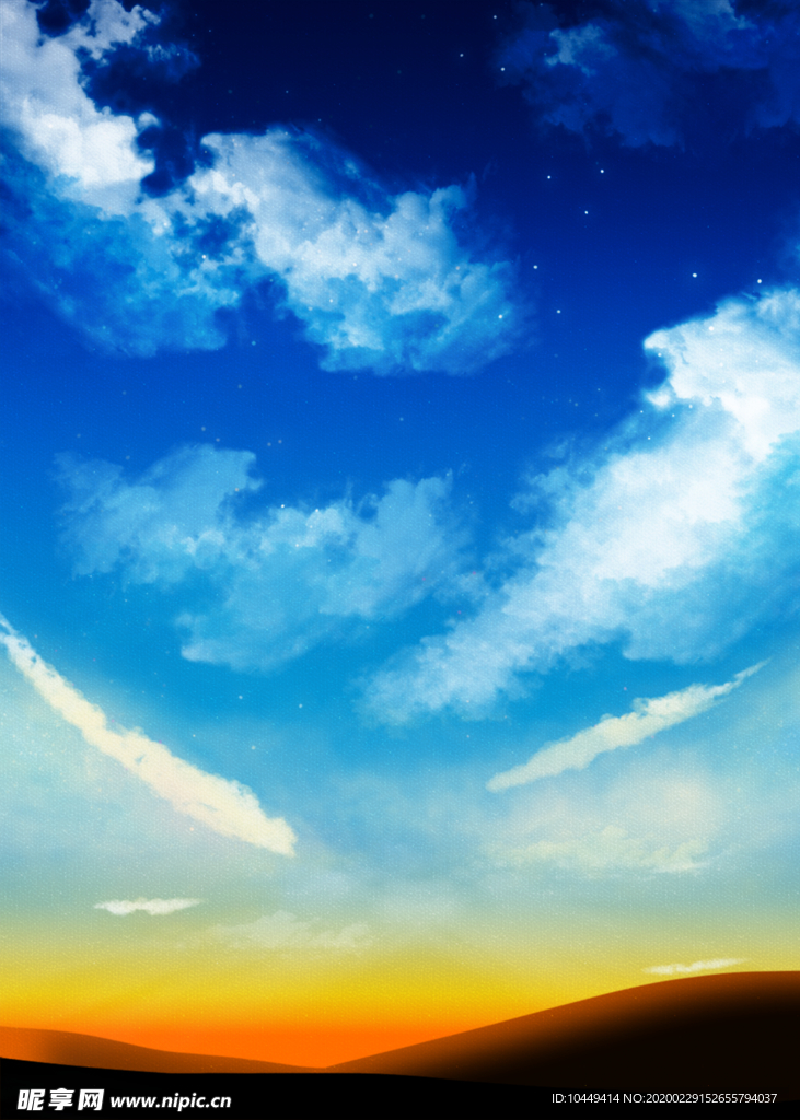 夕阳傍晚天空云朵素材