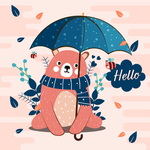 创意吃蛋 糕的棕熊