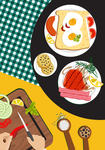 创意制作 早餐俯视图