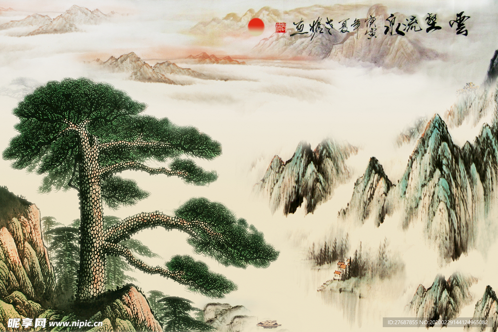 国画山水背景