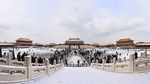 北京故宫博物院全景雪景