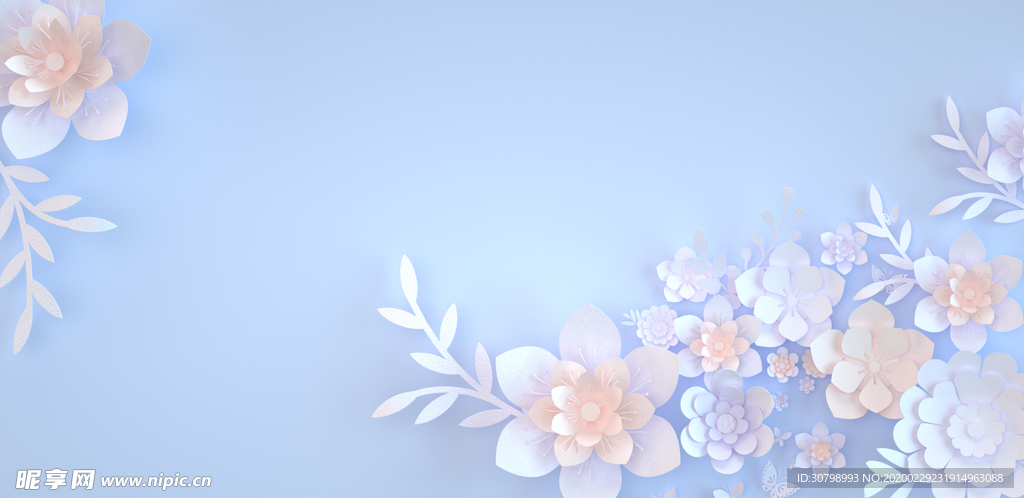 清新花朵背景banner