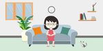 宅家抗疫 孕妇安全 矢量插画