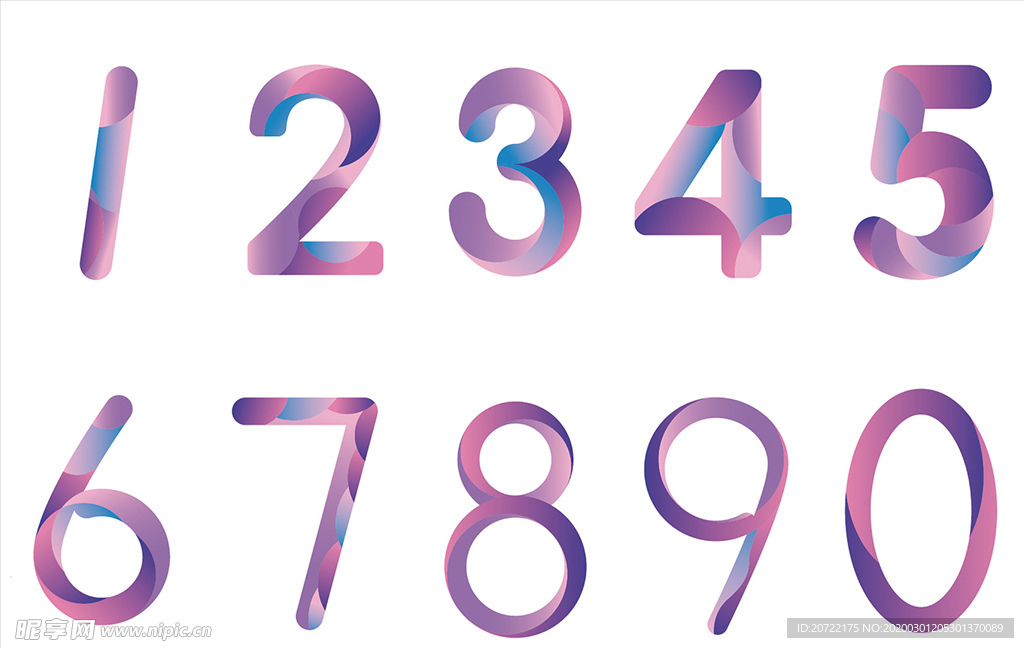 酷炫数字 艺术字 炫彩数字