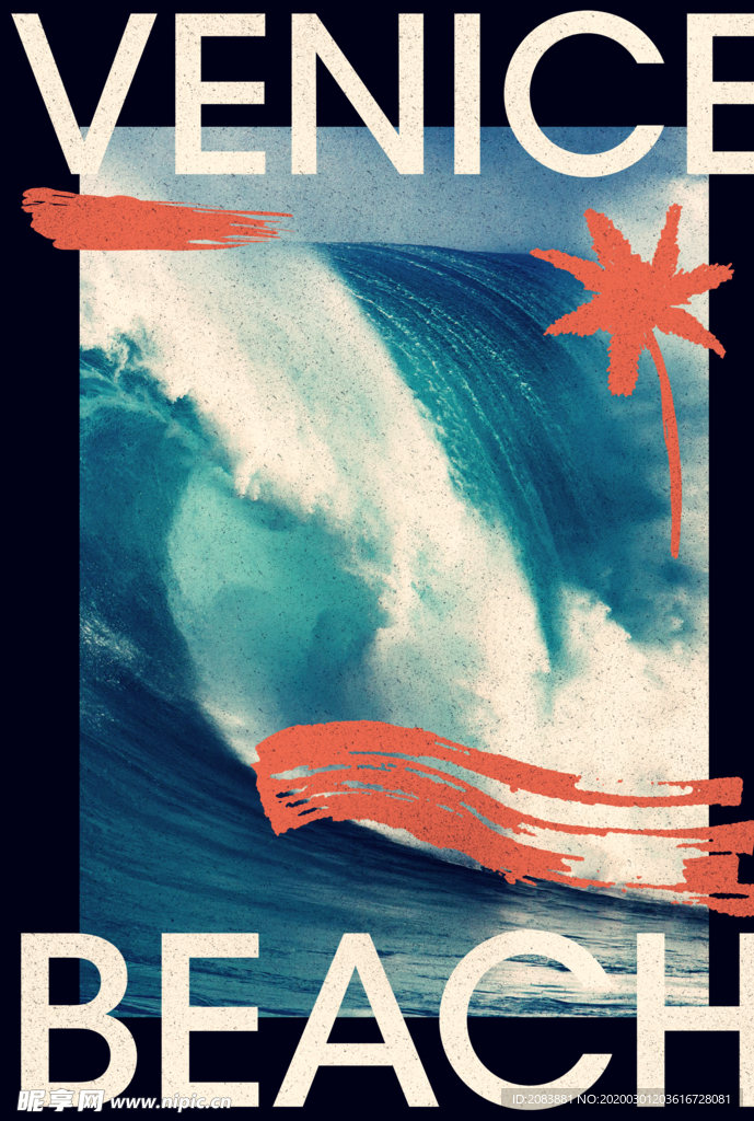 海浪摄影剪切潮流艺术海报