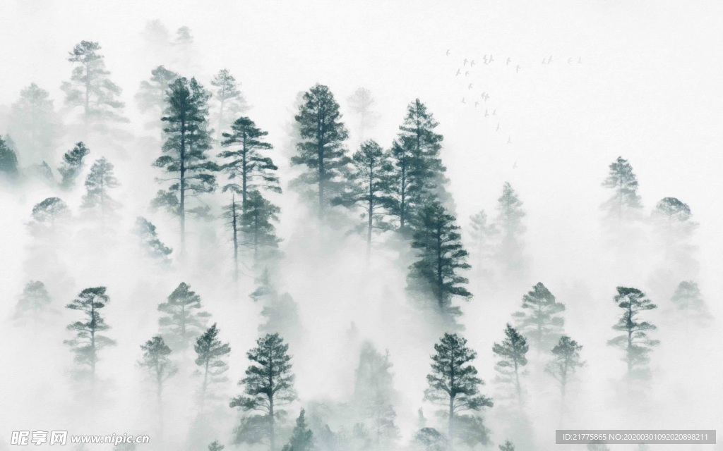 新中式手绘电视背景墙沙发背景墙