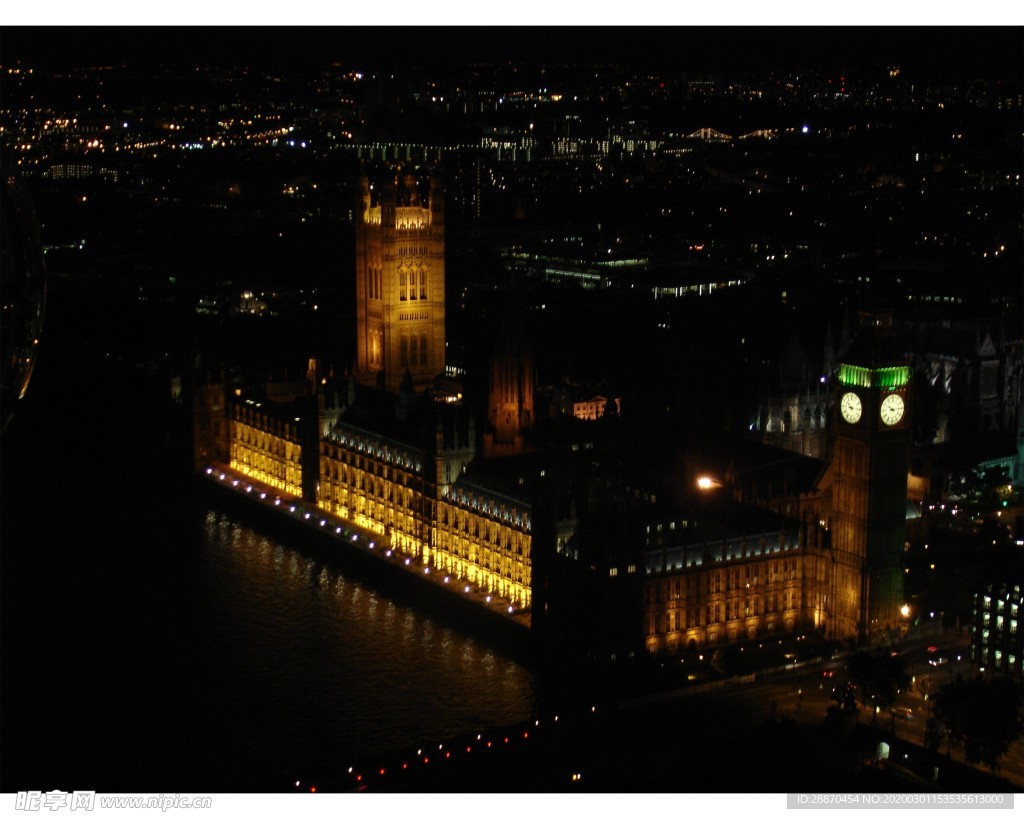 伦敦眼看到的的议会俯视图