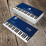 蓝色款钢琴培训班宣传名片设计模