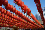 沈阳皇寺新春祈福庙会的红灯笼