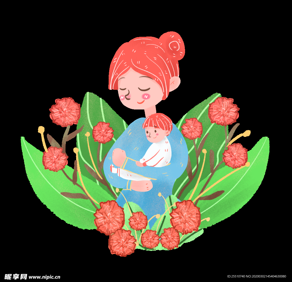 Nurturer Mother Clipart Transparent Background, Cute Mom Holding A ...