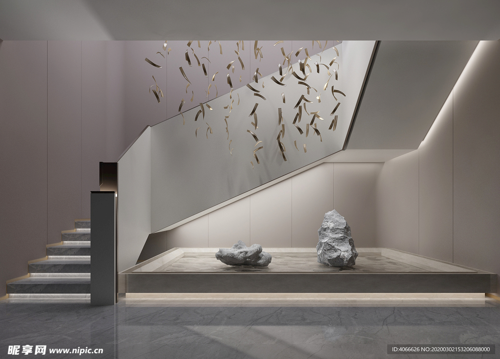 中式楼梯间3d模型