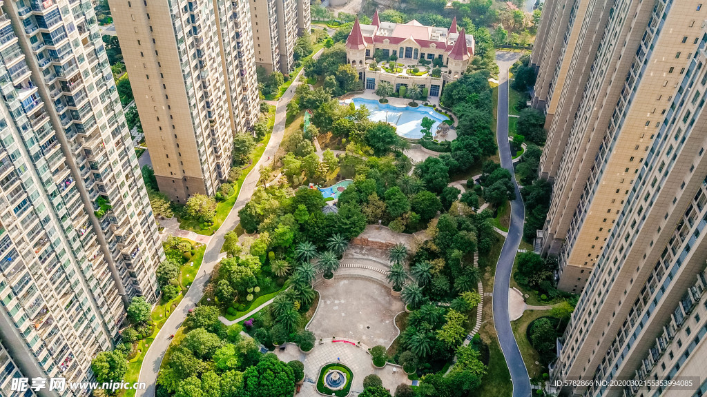 地产 小区 园林 实景 拍摄