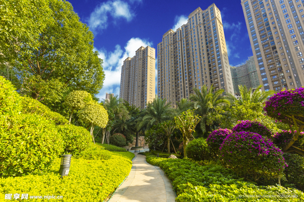 地产 小区 园林 实景 拍摄