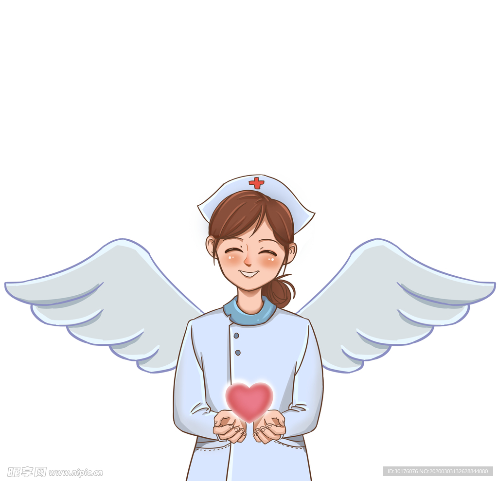 手绘卡通白衣天使护士
