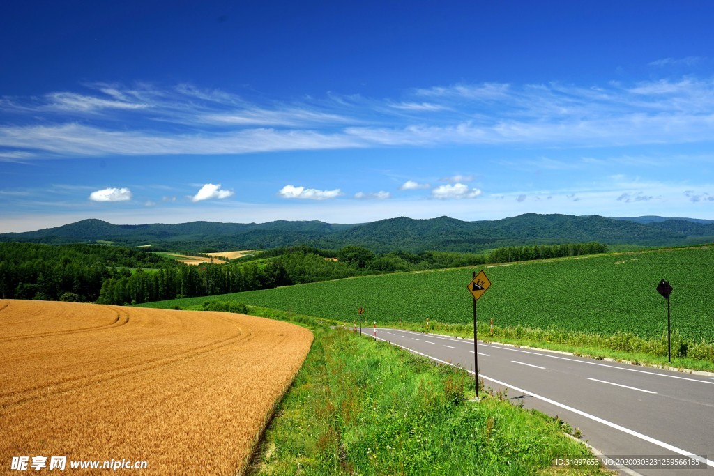 北海道乡村的街景