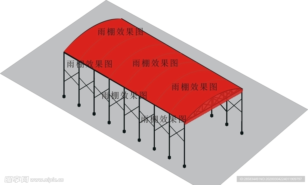 伸缩雨棚结构图