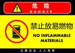 禁止放易燃物