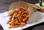 茶树茹炒鸭丝