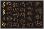 金色花纹 西方花纹 边框 角花