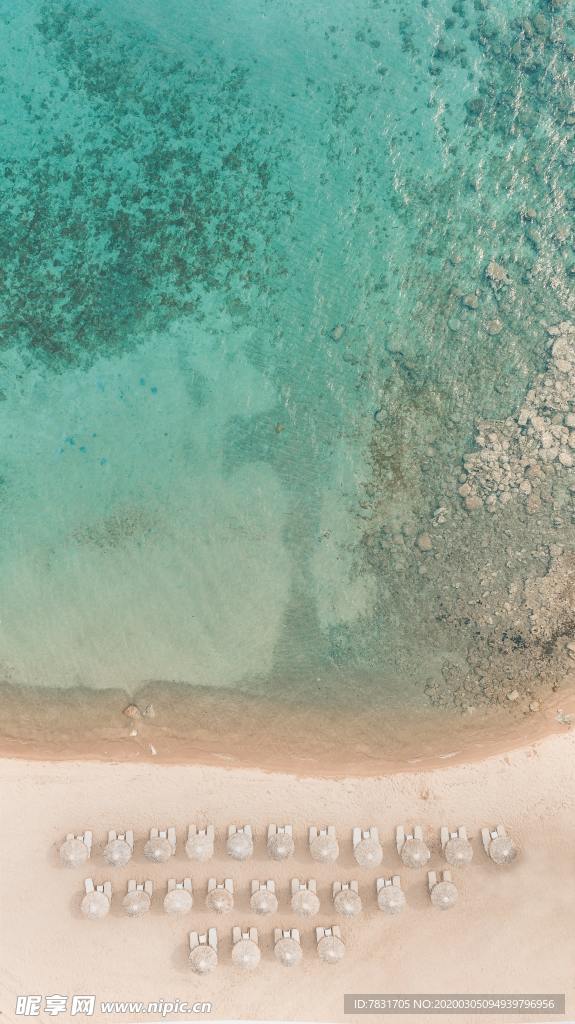 阳光沙滩 海边风景 海滩凉亭