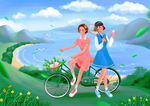 女性养生插画之胶原蛋白